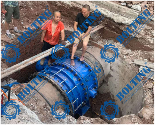 波霆PE55電動(dòng)液壓扭力扳手泵、8MXT方驅(qū)液壓力矩扳手助力重慶某自來水廠更換供水管道